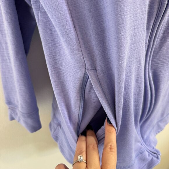 T by Talbots Sweashirt Track Jacket LP Petite Purple Zip Front Pockets UPF 50 - Picture 4 of 10